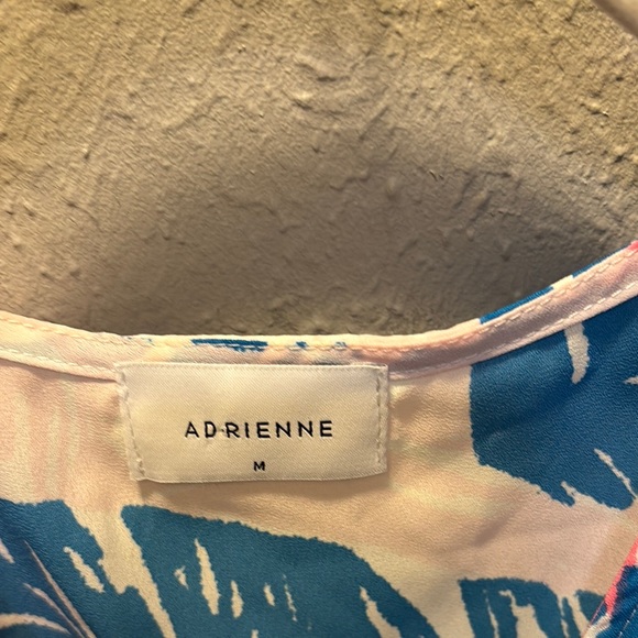 Adrienne Women’s Tropical Print Top - Pink and Blue Oversized Sz Medium Large - Picture 2 of 7